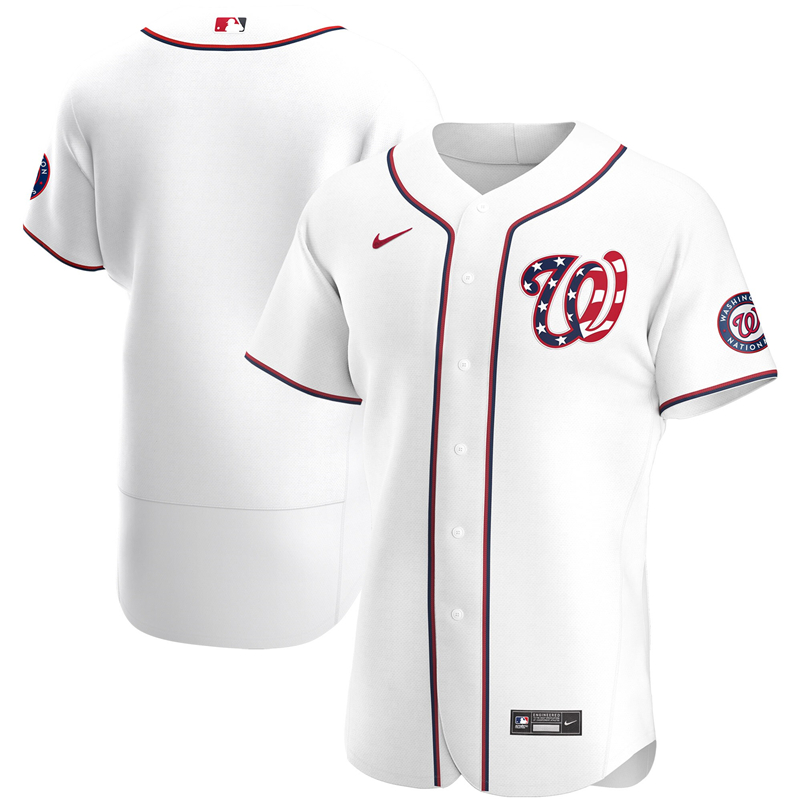 Men Washington Nationals Nike White Alternate 2020 Authentic Jersey